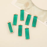 6Pcs Large Rectangle Crystal Pendants Charms DIY Jewelry Findings