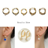 10Pcs Brass Round Twisted Earring Hooks DIY Jewelry Making