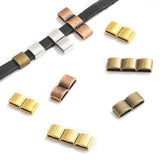 10Pcs Flat Spacer Beads For Flat Leather Bracelet Necklace Diy Jewelry