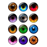 12 Pairs Glass Eye Chips 14mm Transparent for DIY Jewelry H208