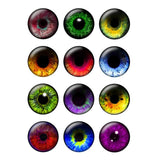 12 Pairs Glass Eye Chips 14mm Transparent for DIY Jewelry H208