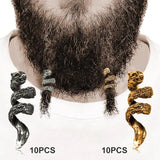 10 Pcs Wolf Beard Beads Men Hair Accessories Set Decoration