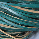Teal Coated Cow Hide Real Leather Strip 3mm Wide Cord