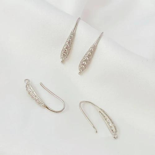Copper Wrapped K Zirconium Ear Hook Earrings with Pendant