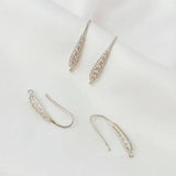 Copper Wrapped K Zirconium Ear Hook Earrings with Pendant