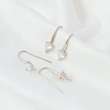 Copper Wrapped K Zirconium Ear Hook Earrings with Pendant