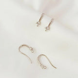 Copper Wrapped K Zirconium Ear Hook Earrings with Pendant