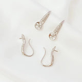 Copper Wrapped K Zirconium Ear Hook Earrings with Pendant