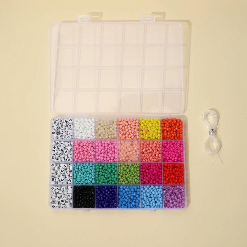 Glass Seed Beads Box Set Jewelry Making Bracelet DIY Kit with Case