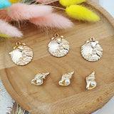 Shell Starfish Pearl Key Ring Pendant DIY Jewelry