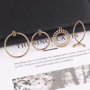 10pcs Metal Round Circle Pendants Double Hole Necklace Earrings Findings DIY