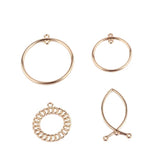 10pcs Metal Round Circle Pendants Double Hole Necklace Earrings Findings DIY