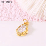 Irregular Geometric Necklace Pendants Micro Mosaic Crystal Zircon Earring Charms
