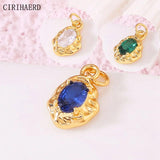 Irregular Geometric Necklace Pendants Micro Mosaic Crystal Zircon Earring Charms
