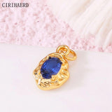 Irregular Geometric Necklace Pendants Micro Mosaic Crystal Zircon Earring Charms