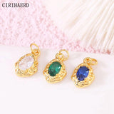 Irregular Geometric Necklace Pendants Micro Mosaic Crystal Zircon Earring Charms