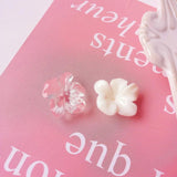 Korean Dongdaemun Clear Crystal Flower Earrings for Girls
