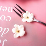 Korean Dongdaemun Clear Crystal Flower Earrings for Girls