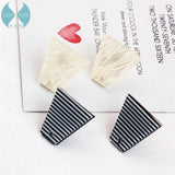 Resin Geometric Quadrilateral Earrings Accessories