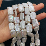 Natural Freshwater Pearl Flat Square Large Pearl for Jewelry Making