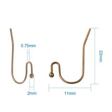 100pcs 11x22x0.75mm Hook Earwire Earrings Clasps Findings