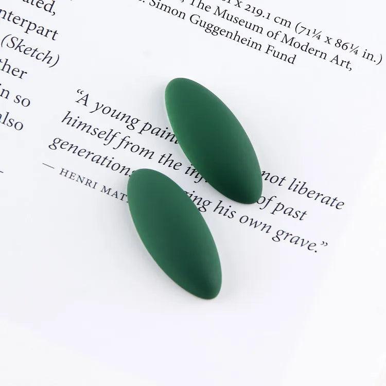 Matte Rubber Mango Solid Oval Patch Earrings Spacer DIY