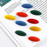 Matte Rubber Mango Solid Oval Patch Earrings Spacer DIY