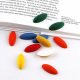 Matte Rubber Mango Solid Oval Patch Earrings Spacer DIY