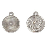 5pcs Stainless Steel Round Charms Pendant DIY Necklace Bracelet