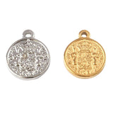 5pcs Stainless Steel Round Charms Pendant DIY Necklace Bracelet