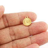 5pcs Stainless Steel Round Charms Pendant DIY Necklace Bracelet