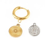 5pcs Stainless Steel Round Charms Pendant DIY Necklace Bracelet