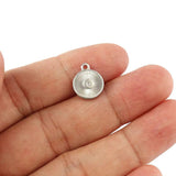 5pcs Stainless Steel Round Charms Pendant DIY Necklace Bracelet