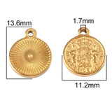 5pcs Stainless Steel Round Charms Pendant DIY Necklace Bracelet