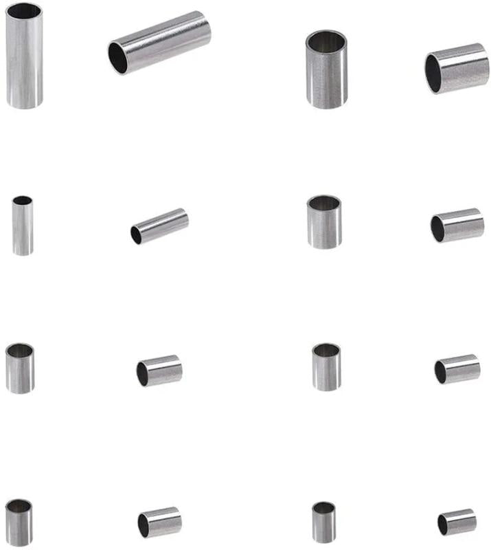 50pcs Stainless Steel Tube Crimp End Beads Spacer for DIY Bracelet