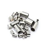 50pcs Stainless Steel Tube Crimp End Beads Spacer for DIY Bracelet