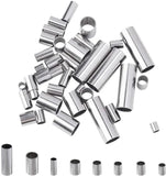 50pcs Stainless Steel Tube Crimp End Beads Spacer for DIY Bracelet