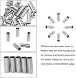 50pcs Stainless Steel Tube Crimp End Beads Spacer for DIY Bracelet