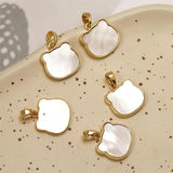 2pcs 14K Copper Clad Bear Head Pendant Natural Shell DIY Jewelry Making