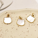 2pcs 14K Copper Clad Bear Head Pendant Natural Shell DIY Jewelry Making
