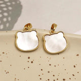 2pcs 14K Copper Clad Bear Head Pendant Natural Shell DIY Jewelry Making