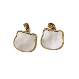 2pcs 14K Copper Clad Bear Head Pendant Natural Shell DIY Jewelry Making