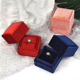 Corduroy Jewelry Display Box Storage Case Necklace Earrings Gift Packaging