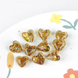 10PCS Heart Shape Glass Beads Pendant Charms for Jewelry Making DIY