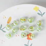 10PCS Heart Shape Glass Beads Pendant Charms for Jewelry Making DIY