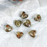 10PCS Heart Shape Glass Beads Pendant Charms for Jewelry Making DIY