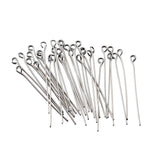 200pcs Stainless Steel Eye Pins 20mm-50mm for DIY Jewelry Findings