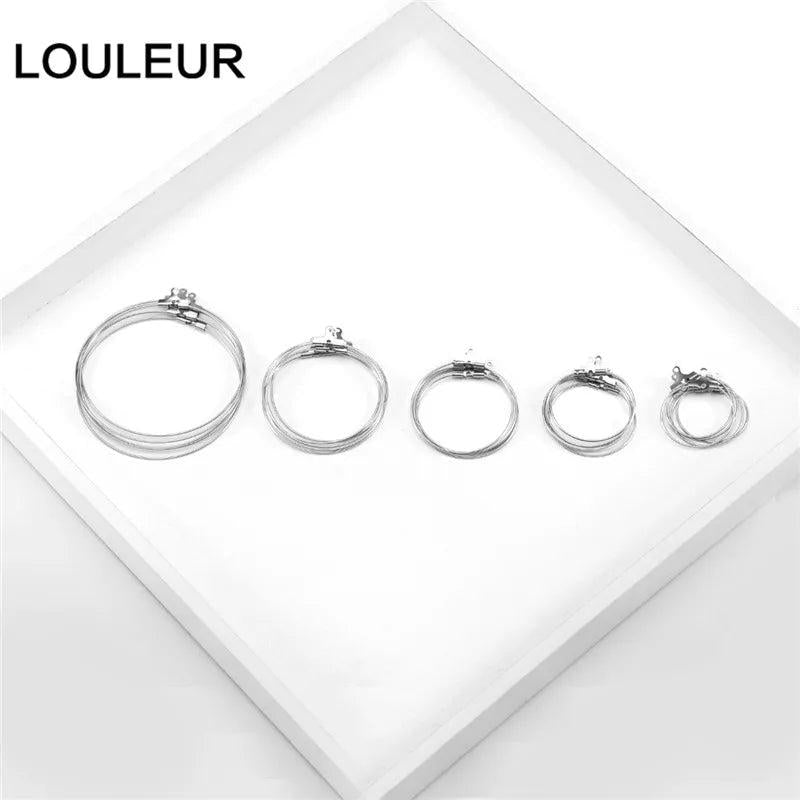 20pcs Stainless Steel Round Hoops Earrings for DIY Jewelry Making