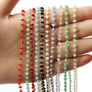 1 Meter Plated Wires Crystal Triangle Beads Chains for Jewelry Making
