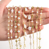 DIY Pearl Heart Flower Copper Chain Jewelry Set